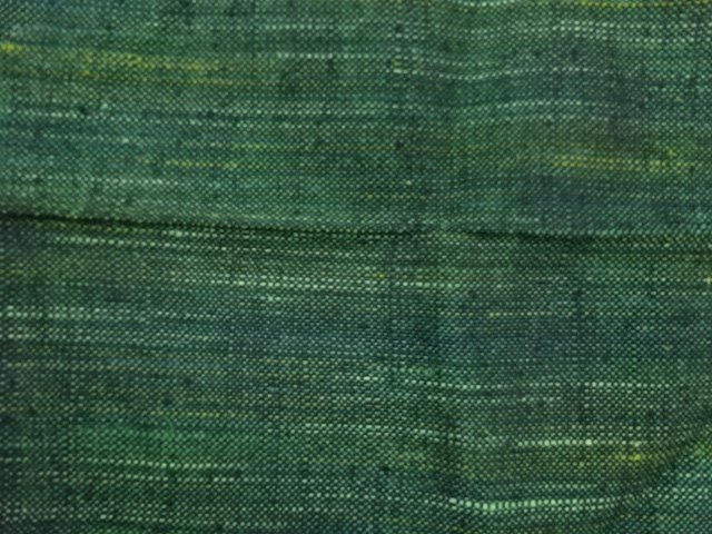  手織り真綿紬抽象模様織出し名古屋帯